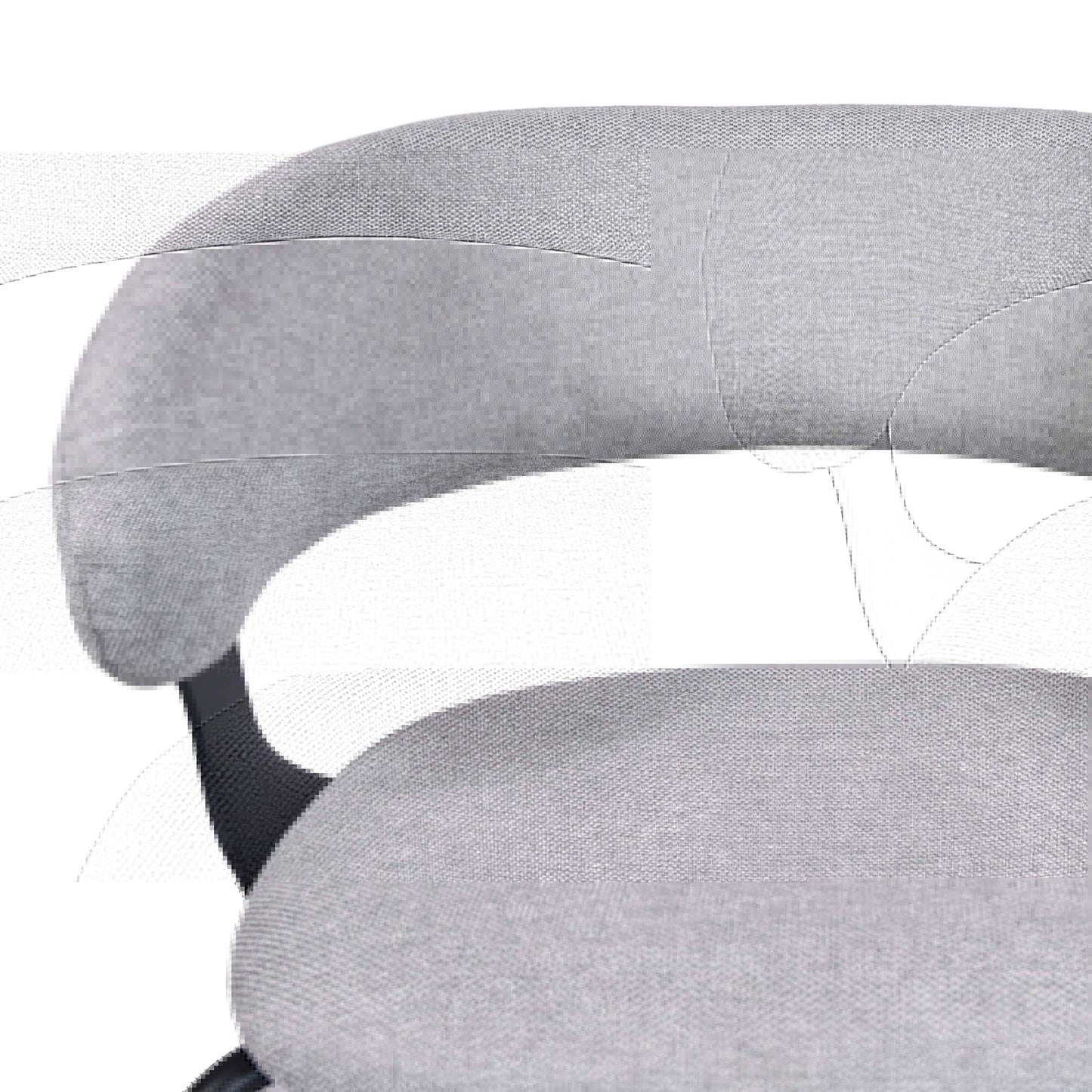 Carmelle Modern Scandinavian Chenille Fabric Dining Chairs With Arms | Grey