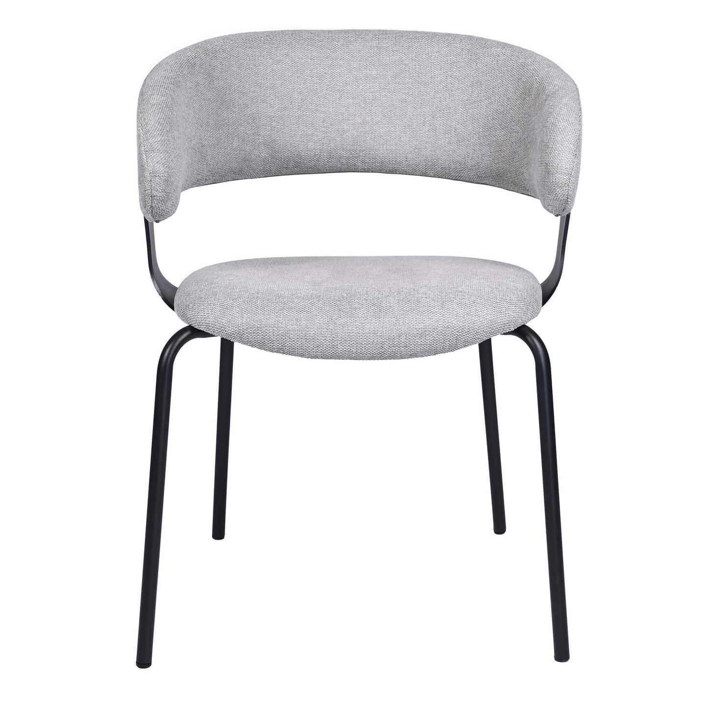 Carmelle Modern Scandinavian Chenille Fabric Dining Chairs With Arms | Grey