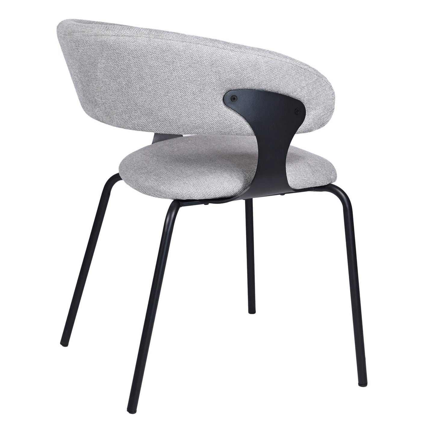 Carmelle Modern Scandinavian Chenille Fabric Dining Chairs With Arms | Grey