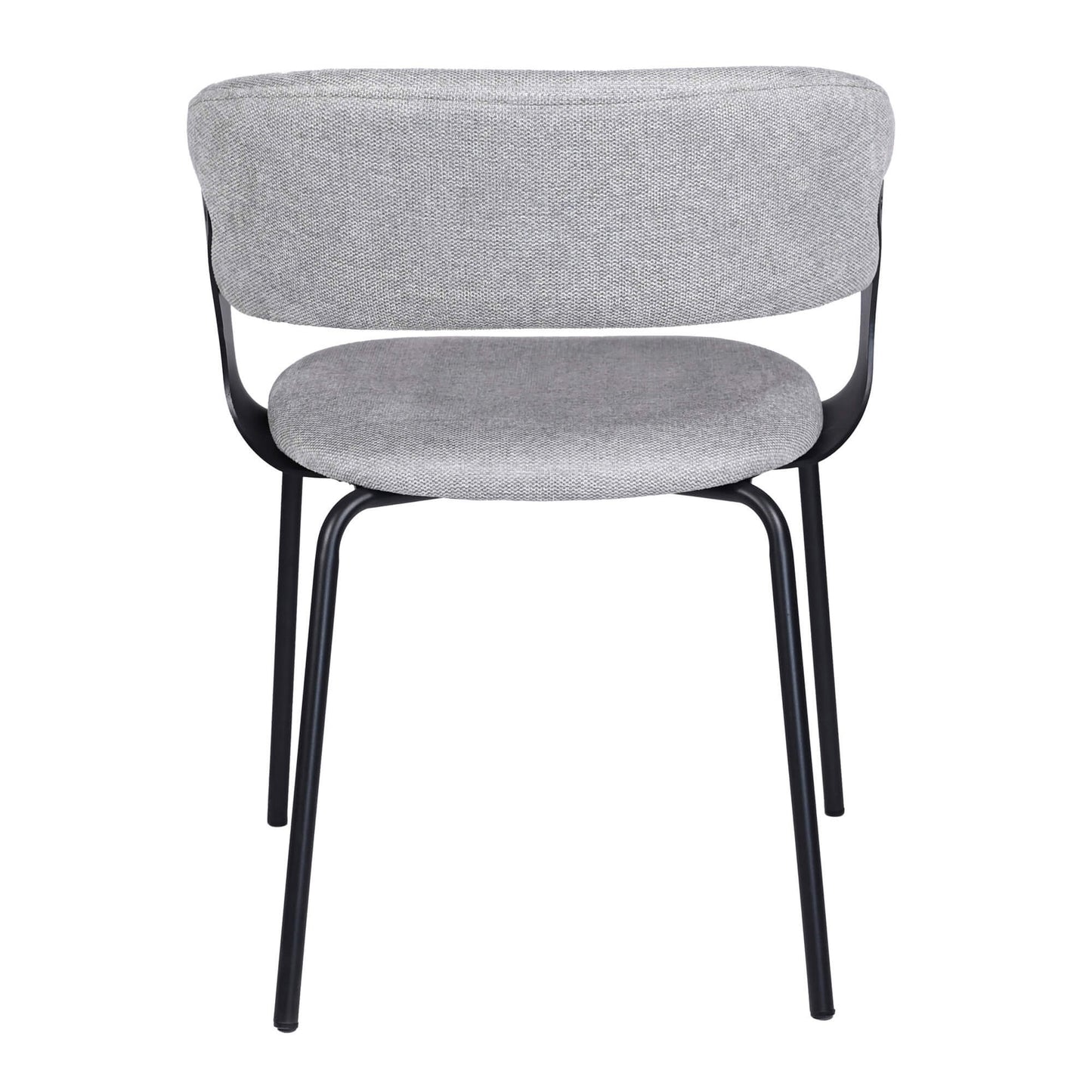 Carmelle Modern Scandinavian Chenille Fabric Dining Chairs With Arms | Grey