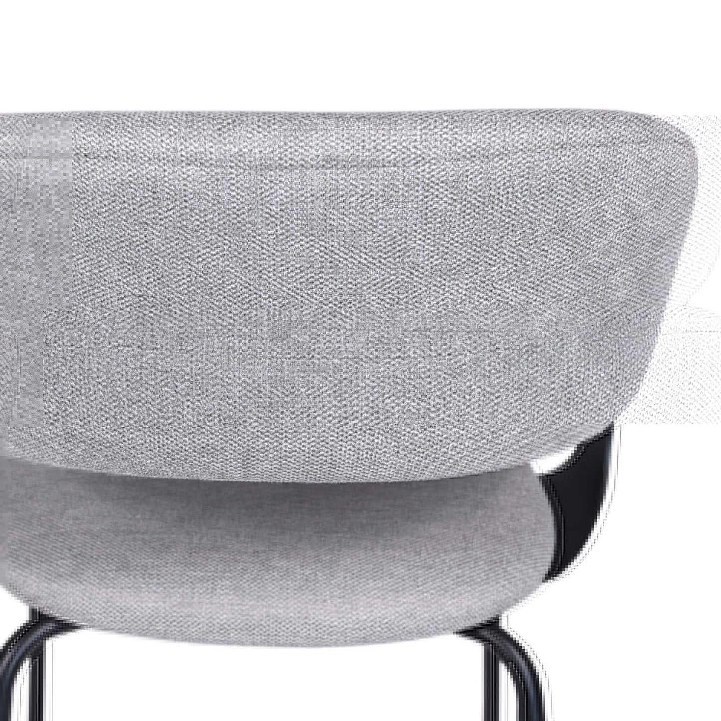 Carmelle Modern Scandinavian Chenille Fabric Dining Chairs With Arms | Grey