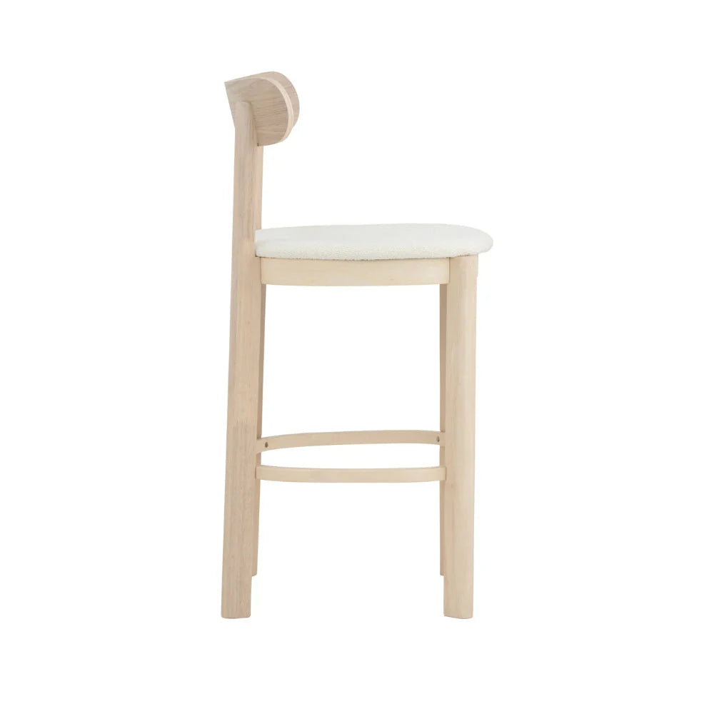 Carnarvon | Modern Coastal Cream White Fabric Bar Stools | White