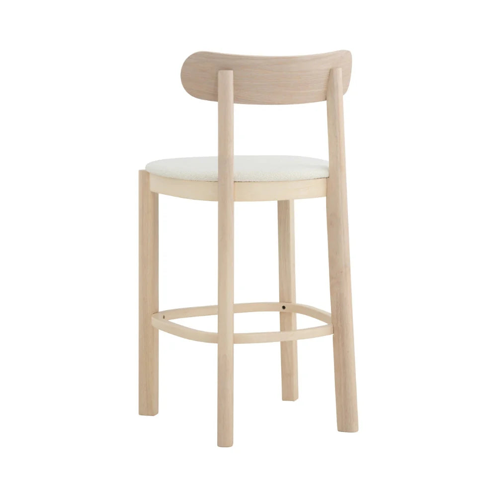 Carnarvon | Modern Coastal Cream White Fabric Bar Stools | White