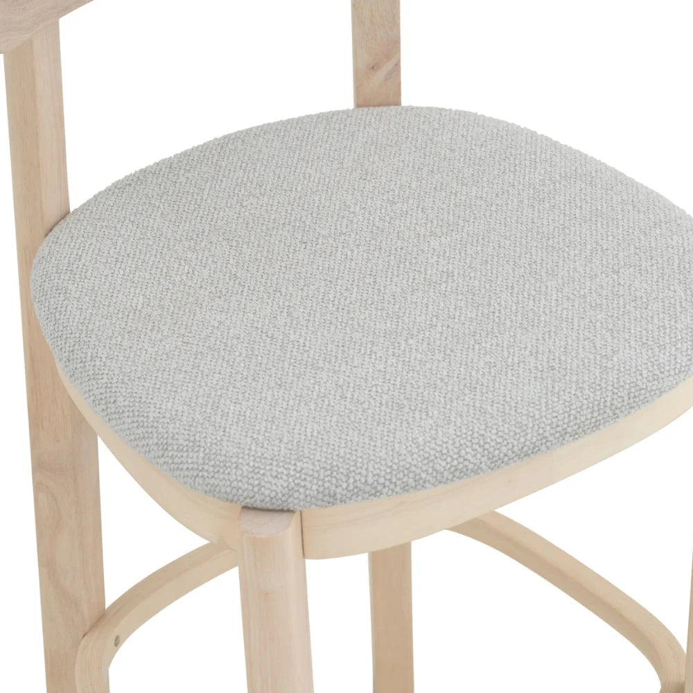 Carnarvon | Modern Coastal Fabric Bar Stools | Set Of 2 | Light Grey