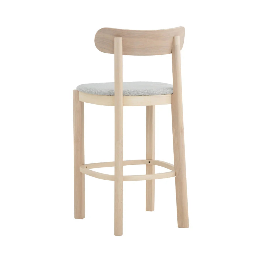 Carnarvon | Modern Coastal Fabric Bar Stools | Set Of 2 | Light Grey
