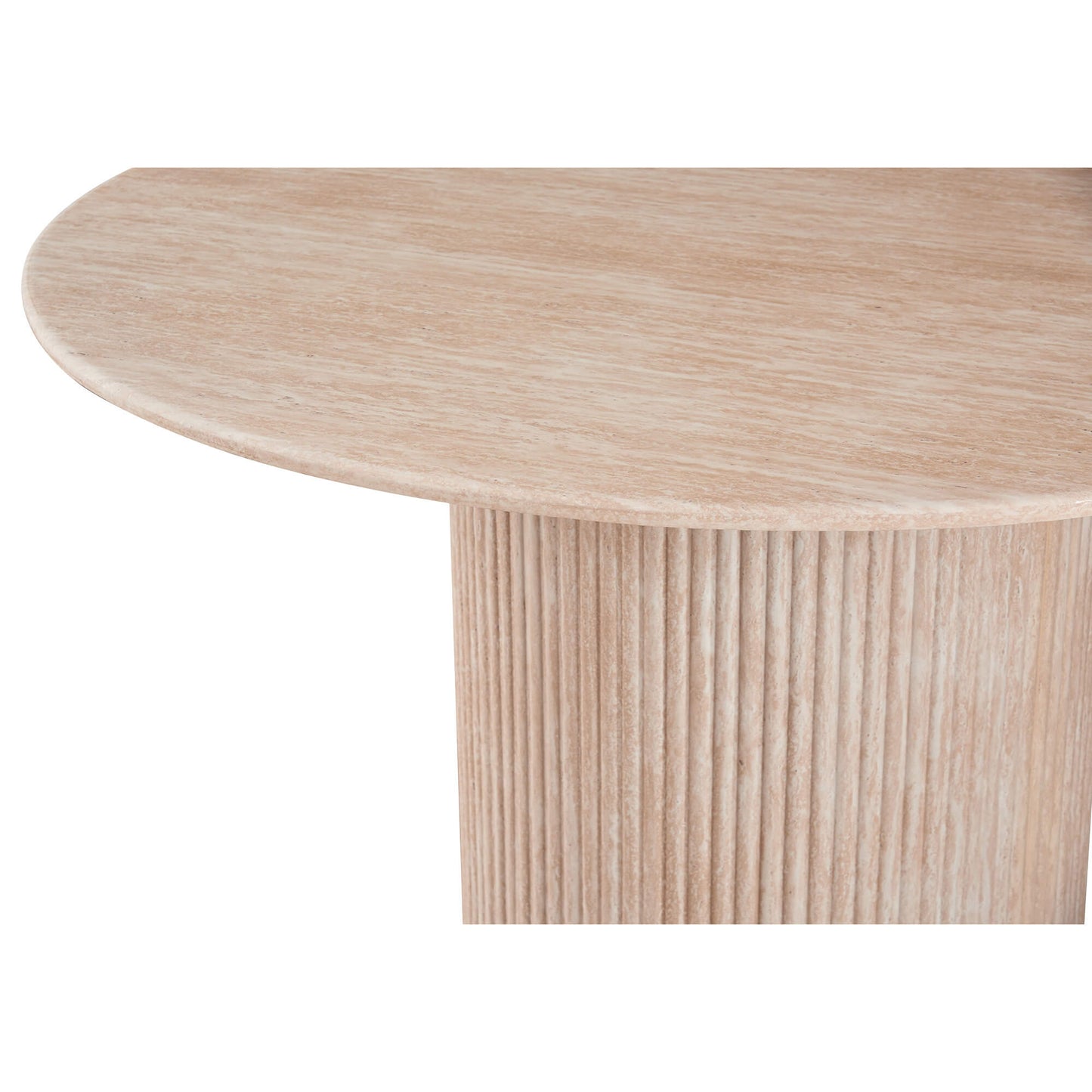 Colorado | Stone Faux Marble Beige 1.3m Round Wooden Dining Table | Beige
