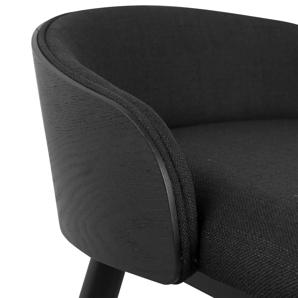 Conway | Low Back Coastal Modern Wooden Bar Stools | Full Black