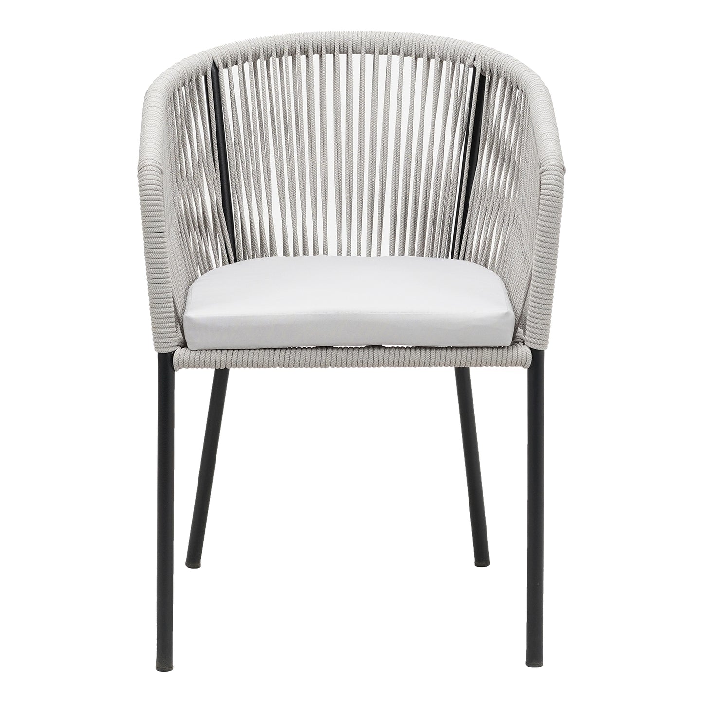 Daintree | Woven Robe Pebble Grey Metal Outdoor Dining Chairs | Set Of 2 | Pebble Grey