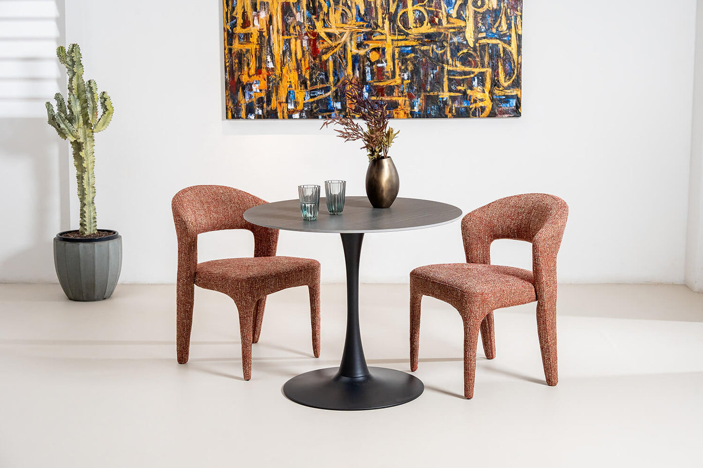 Delray | Coastal Modern Metal Fabric Dining Chairs | Sunset