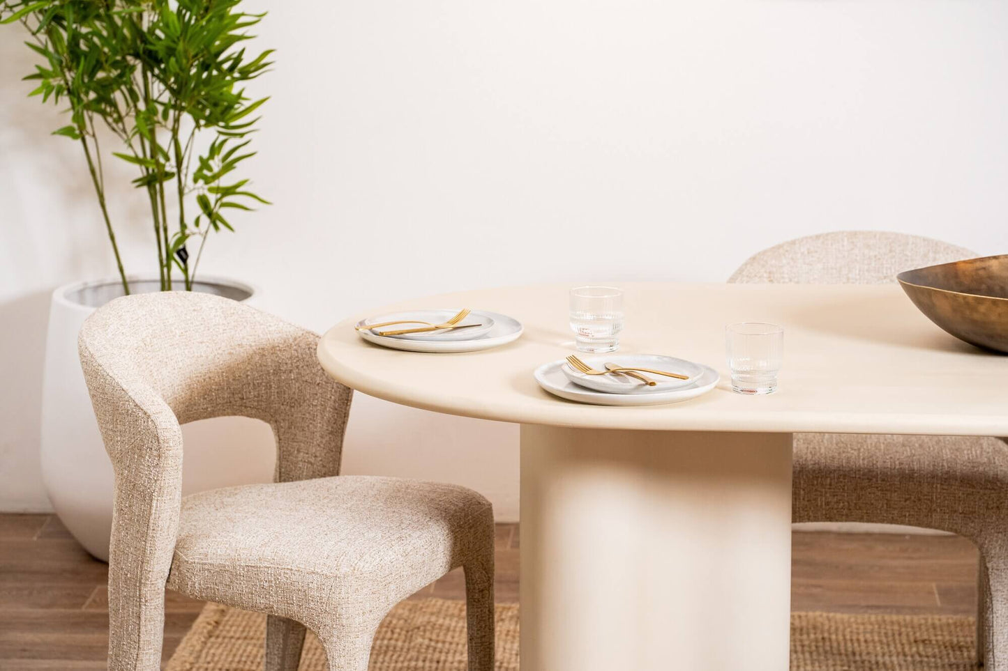 Delray | Coastal Modern Metal Fabric Dining Chairs | Wheat