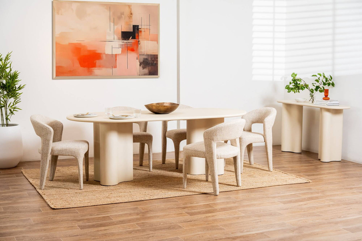 Delray | Coastal Modern Metal Fabric Dining Chairs | Wheat