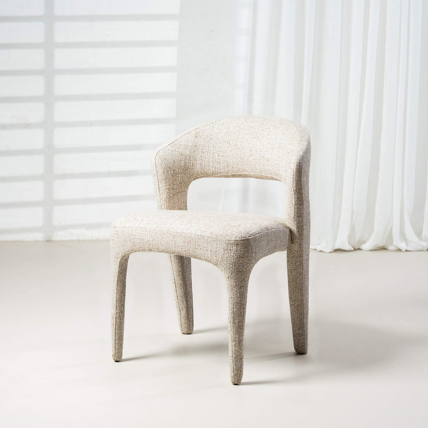 Delray | Coastal Modern Metal Fabric Dining Chairs | Wheat