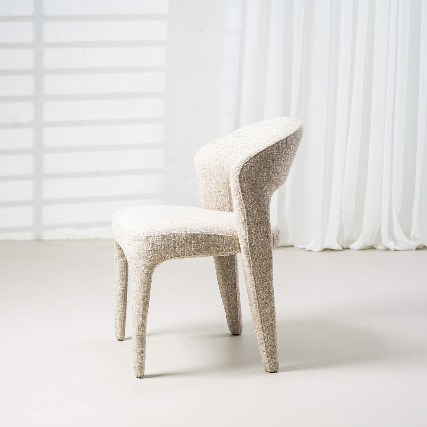 Delray | Coastal Modern Metal Fabric Dining Chairs | Wheat