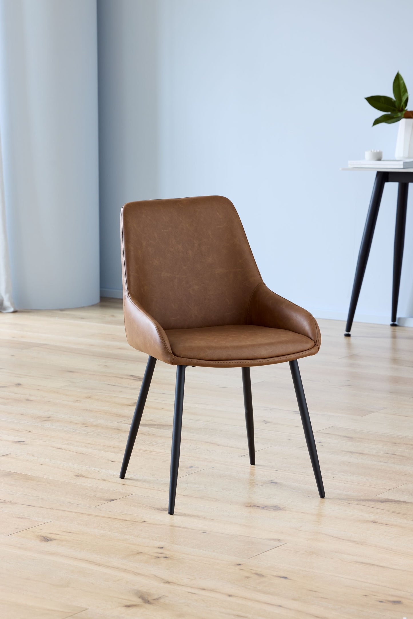 Eleanor | Modern Tan PU Leather Dining Chairs | Set Of 2 | Tan