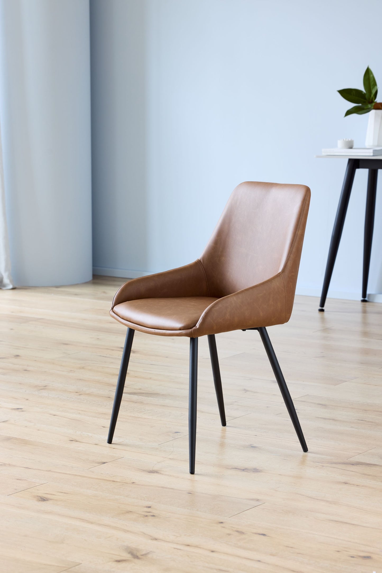 Eleanor | Modern Tan PU Leather Dining Chairs | Set Of 2 | Tan