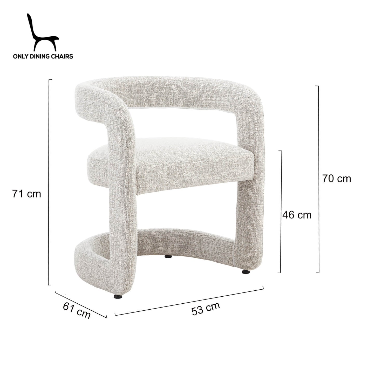 Emery | Mid Century Beige Taupe Dining Chairs With Arms | Taupe