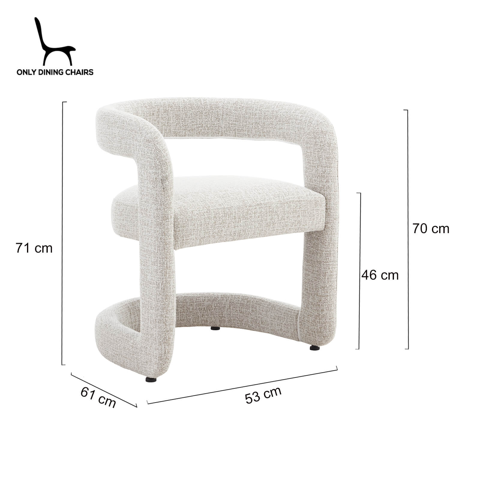 Emery | Mid Century Beige Taupe Dining Chairs With Arms | Taupe