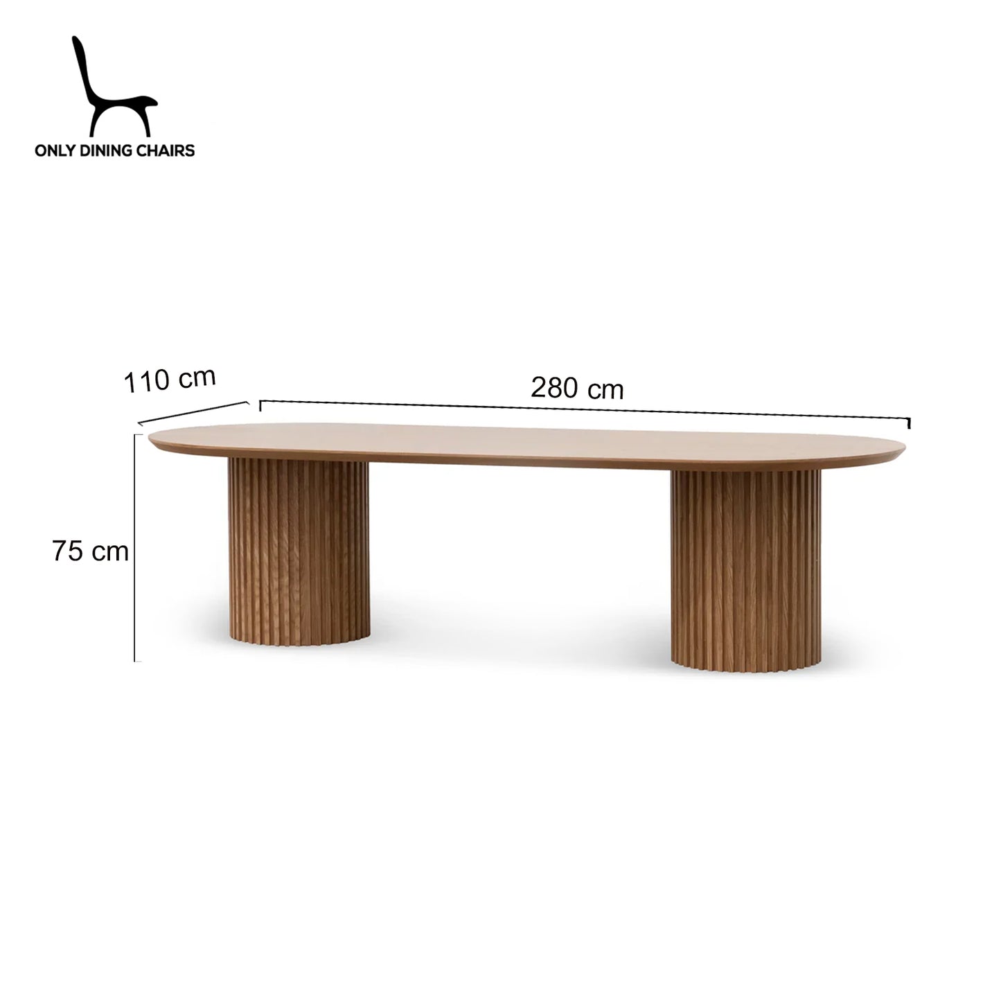 Emperor | 2.8m Black Natural Oak Rectangular Wooden Dining Table | Natural