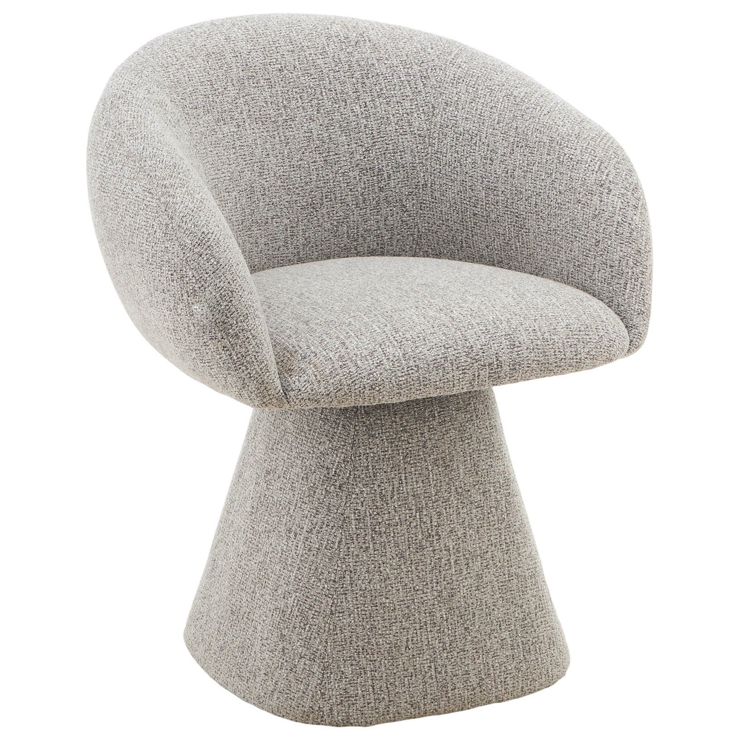 Evelyn Modern 360 Swivel Stone Fossil Grey Dining Chairs with Arms | Fossil Grey