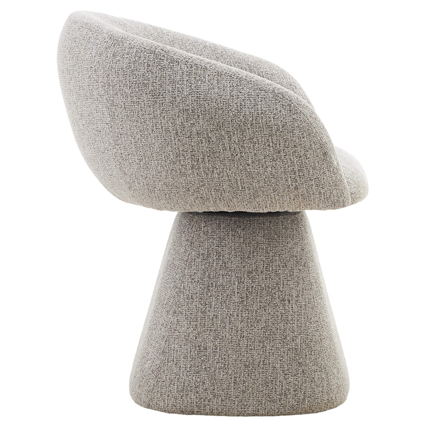 Evelyn Modern 360 Swivel Stone Fossil Grey Dining Chairs with Arms | Fossil Grey