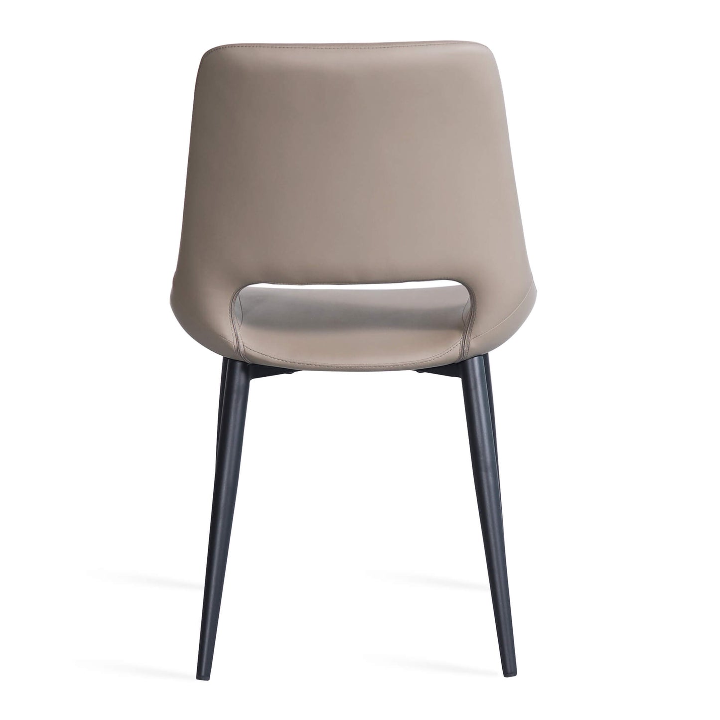 Everton Modern Metal Taupe PU Leather Dining Chairs | Taupe