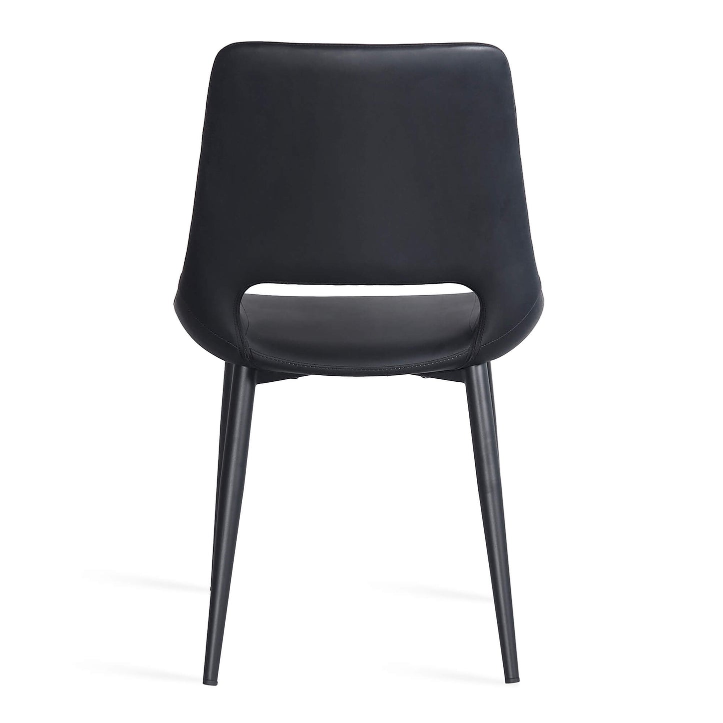Everton Modern Metal Black PU Leather Dining Chairs | Black