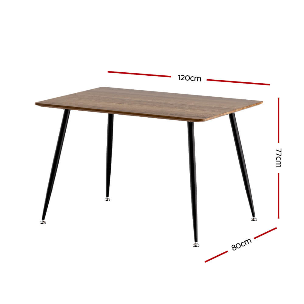Fallon | Industrial Natural 4 Seater 120cm Rectangular Wooden Dining Table | Natural