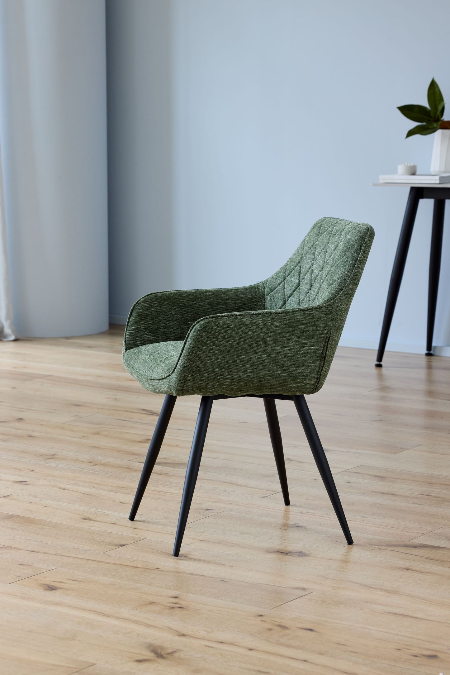 Granville | Modern Fabric PU Leather Dining Chairs With Arms | Set Of 2 | Pistachio