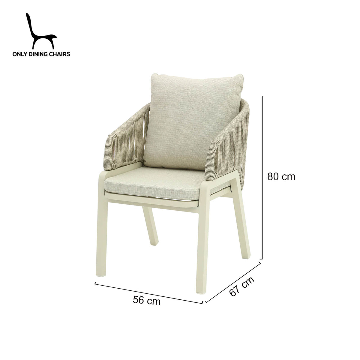 Haven | Coastal Grey Fabric Natural Rattan Outdoor Dining Chairs With Arms | Set Of 2 | Grey