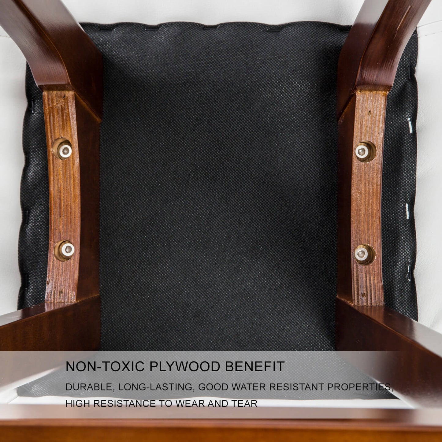 Henry | Mid-century Scandinavian White PU Leather 65cm Wooden Bar Stools | Set Of 2 | White