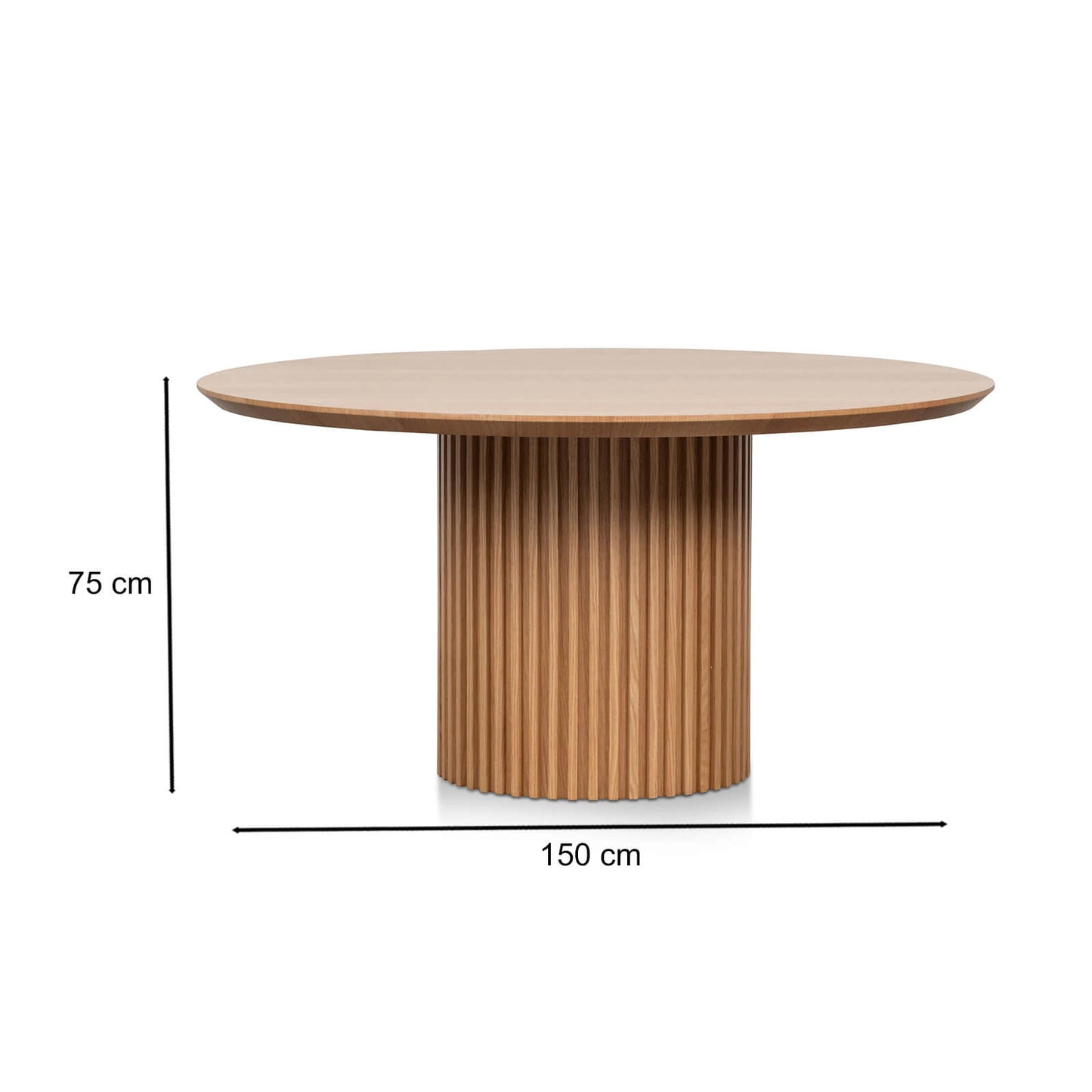 Highlands | Black Natural Modern 1.5m Round Wooden Dining Table