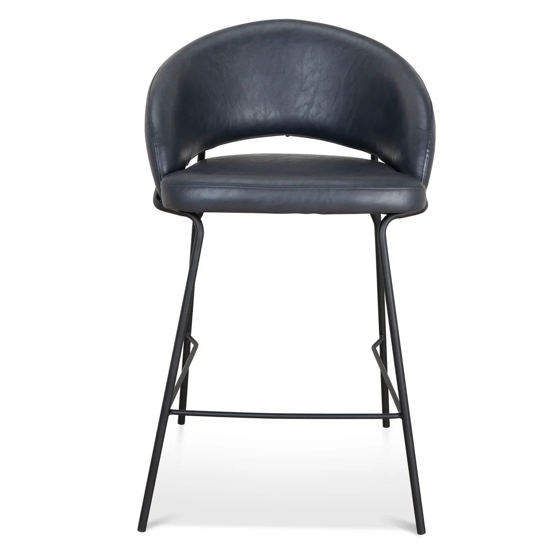 Hoth | Modern Black PU Leather Orange Upholstered Bar Stools | Black