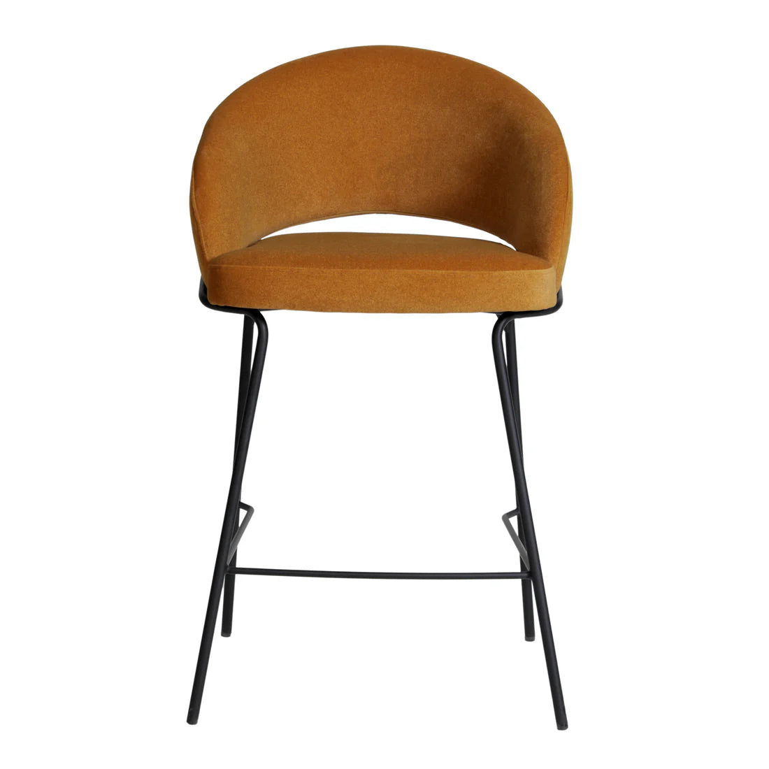 Hoth | Modern Black PU Leather Orange Upholstered Bar Stools | Orange