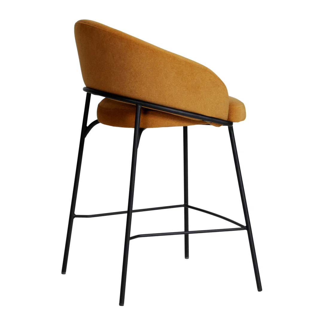 Hoth | Modern Black PU Leather Orange Upholstered Bar Stools | Orange