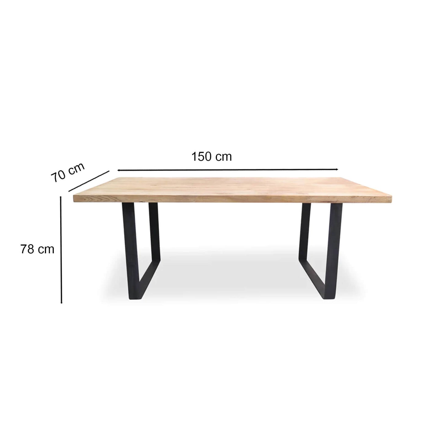 Huntley | Reclaimed Natural Elm Rectangular 1.5m Wooden Dining Table | Natural