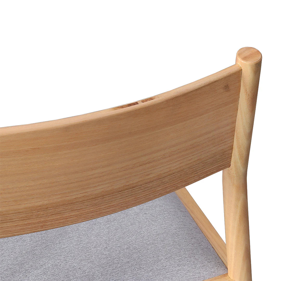 Ingram | Coastal Moon Grey Fabric Natural Black Wooden Dining Chairs | Set Of 2 | Natural