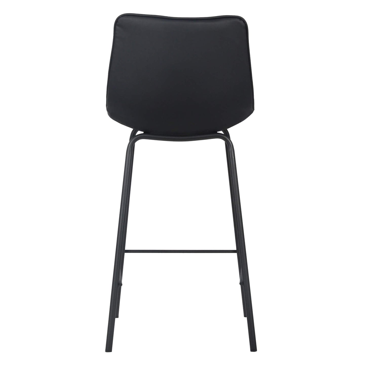 Jurien | Modern Metal PU Leather Bar Stools | Set Of 2 | Black