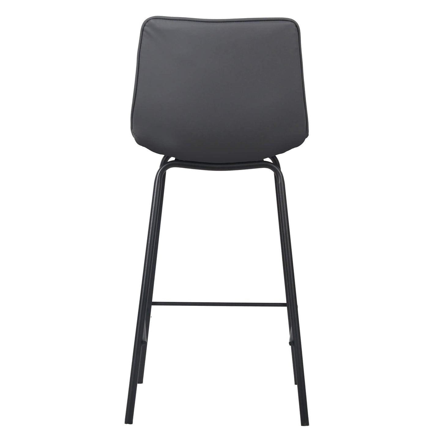 Jurien | Modern Metal PU Leather Bar Stools | Set Of 2 | Charcoal