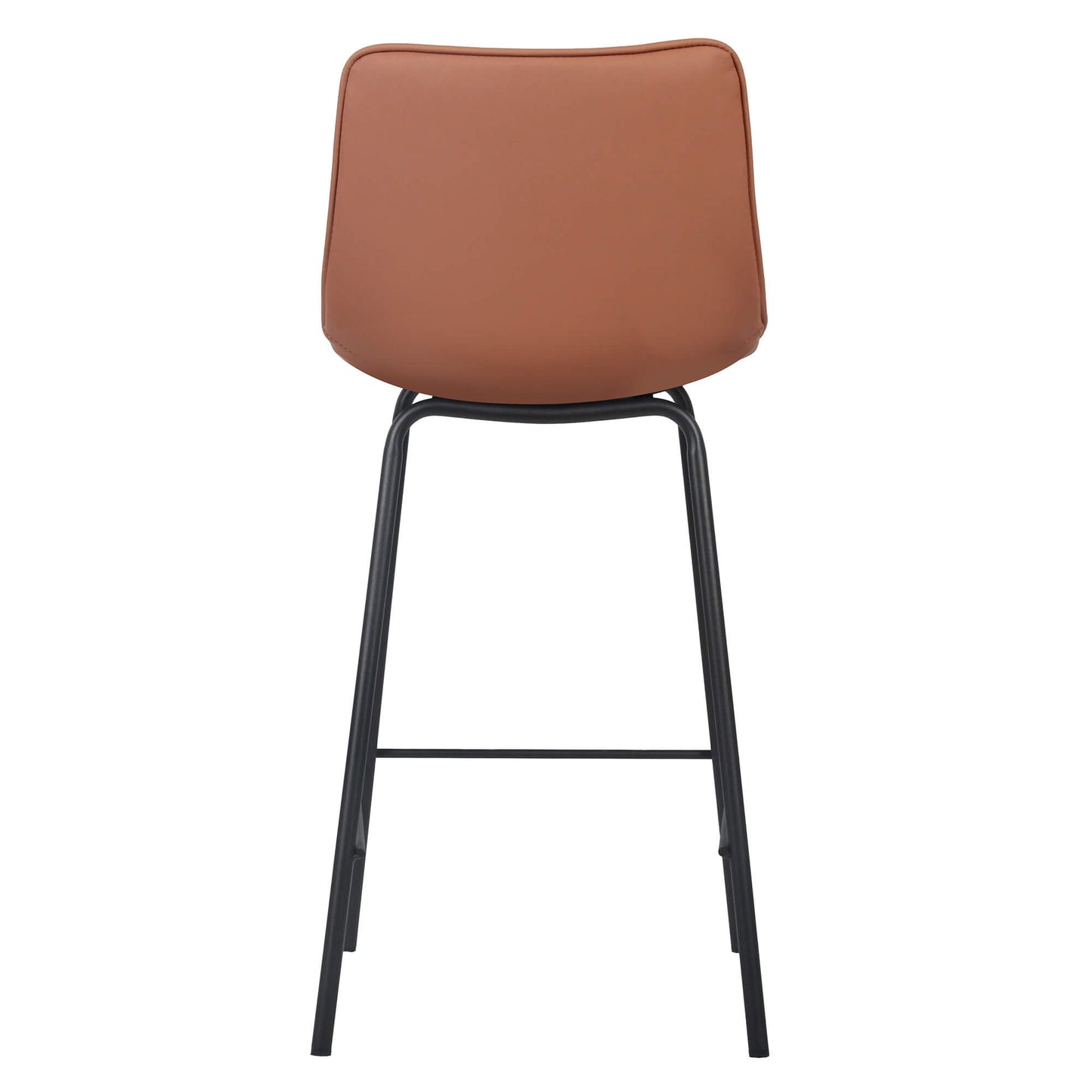 Jurien | Modern Metal PU Leather Bar Stools | Set Of 2 | Tan