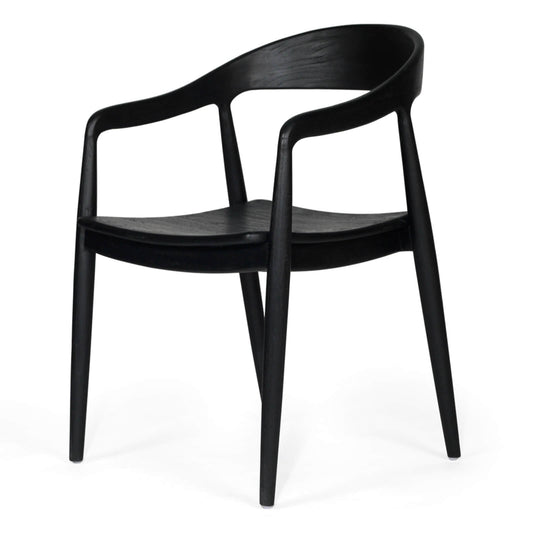 Laguna | Coastal Black Wooden Dining Chairs With Arms