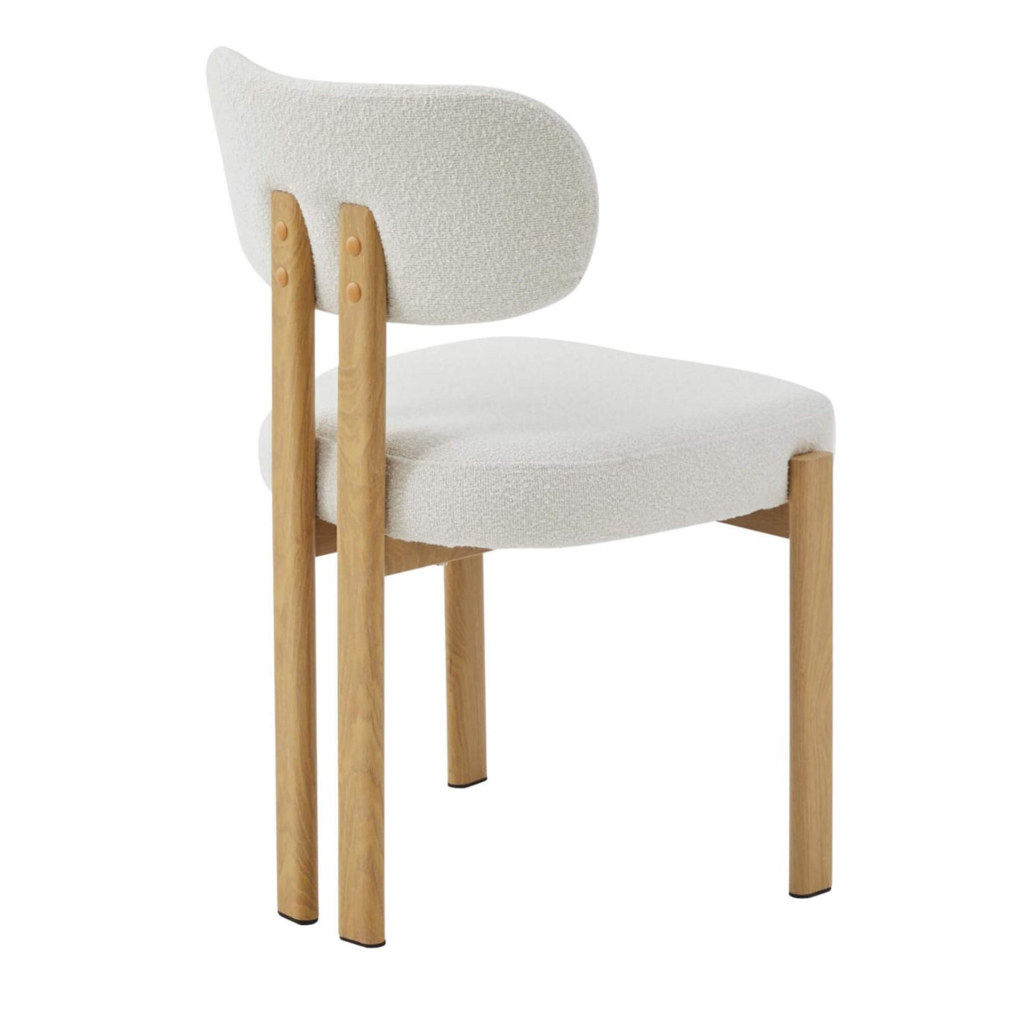 Coastal Contemporary Style Beige Fabric Metal Dining Chairs | Beige