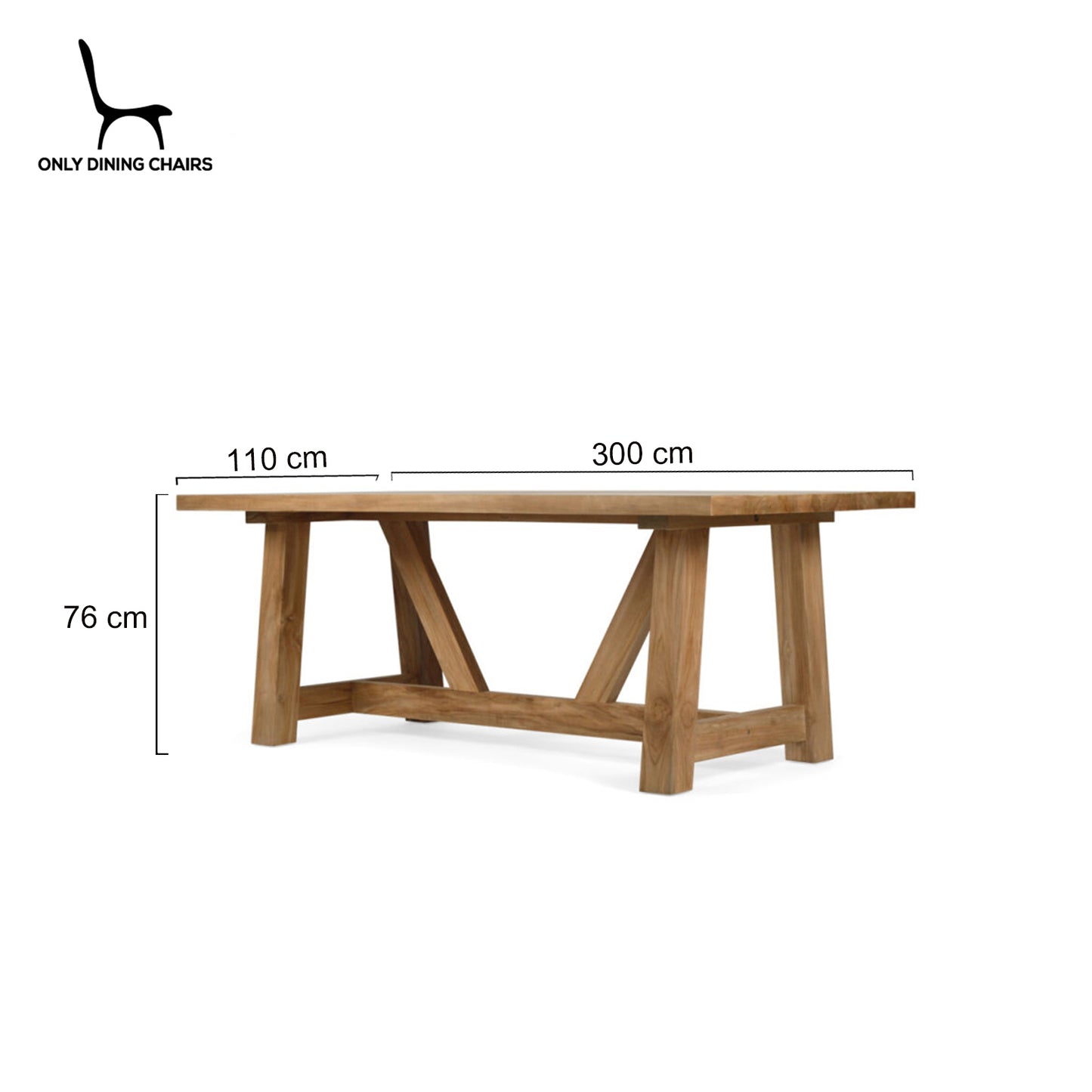 Longreach | Country Style 3m Natural Rectangular Wooden Dining Table
