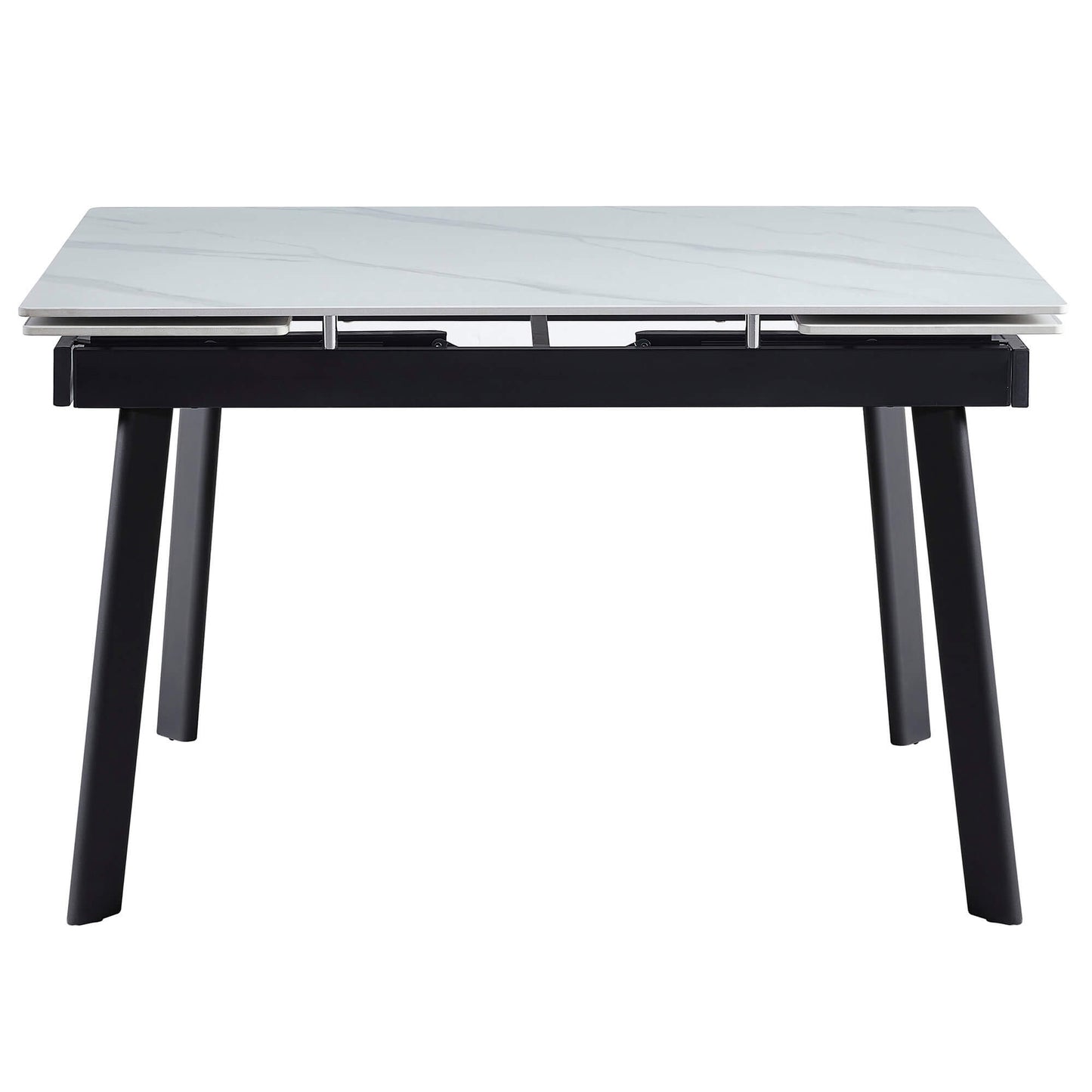 Macan | Metal Matte Snow White Ceramic 1.6 – 2.2m Extension Dining Table | Snow White