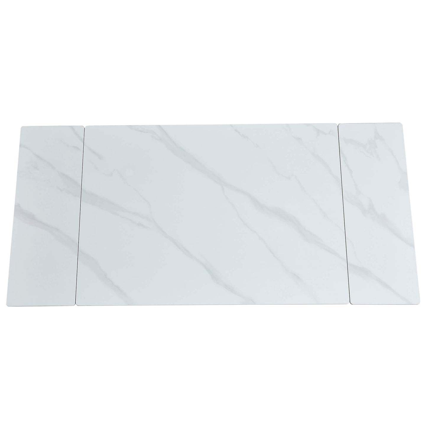 Macan | Metal Matte Snow White Ceramic 1.6 – 2.2m Extension Dining Table | Snow White
