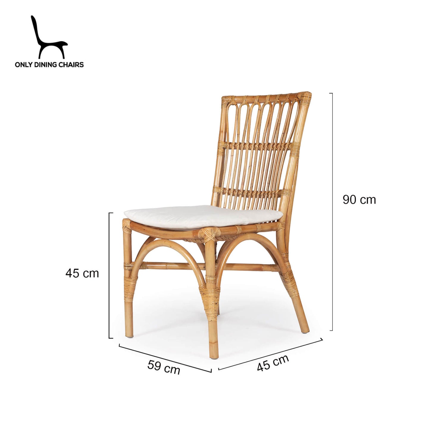 Modern Natural Coastal Rattan Dining Chair