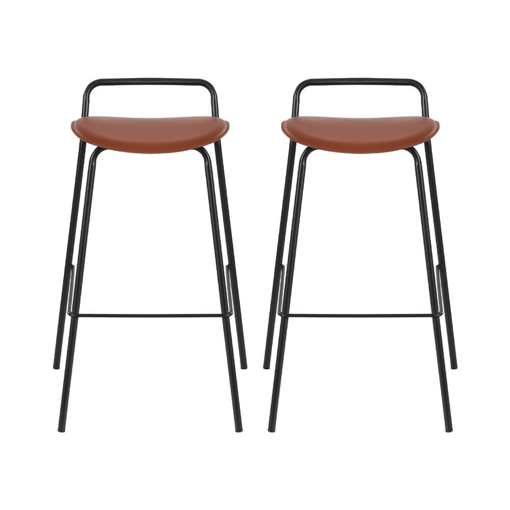 Industrial Metal Wooden 75cm Brown Bar Stools