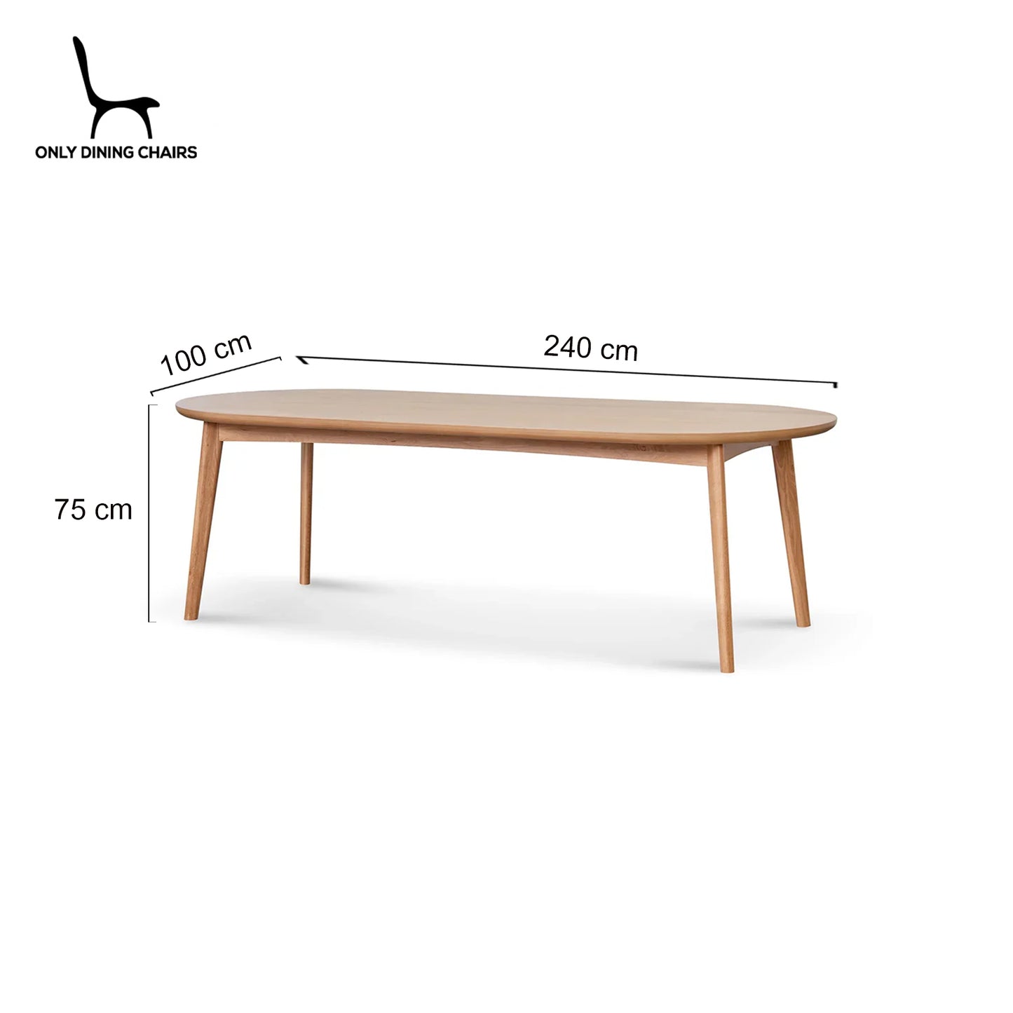 Mantra | Natural Oak 2.4m Oval Wooden Dining Table