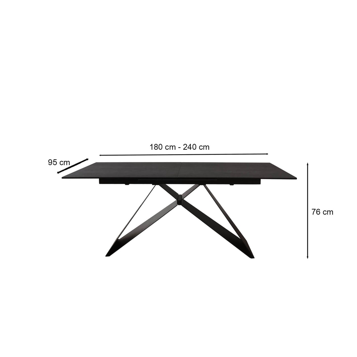 Matisse | Shadow Grey Graphite Rectangular Ceramic 2.4m Dining Table