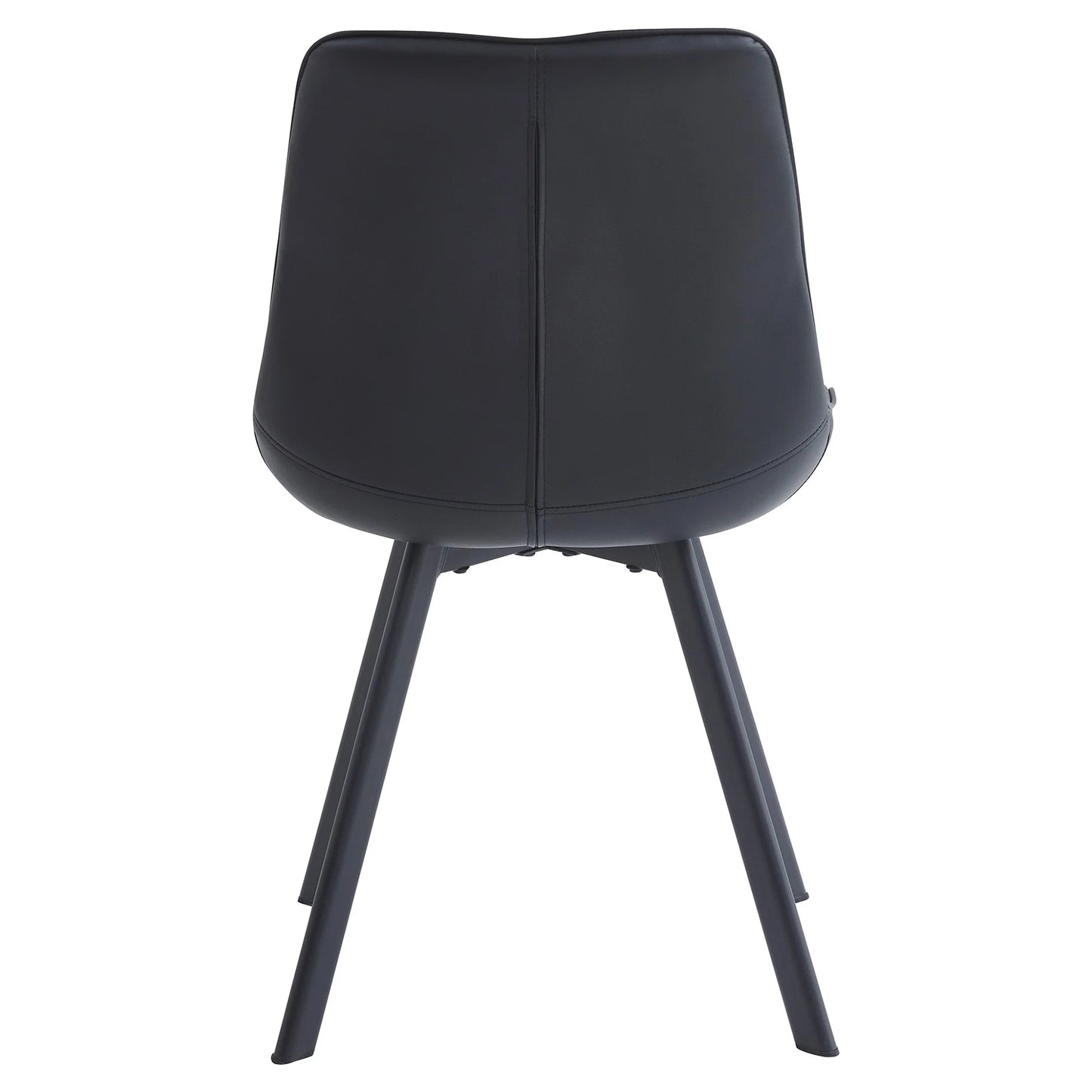 Maverick | Modern Black Dark Grey PU Leather Dining Chairs | Set Of 2 | Black