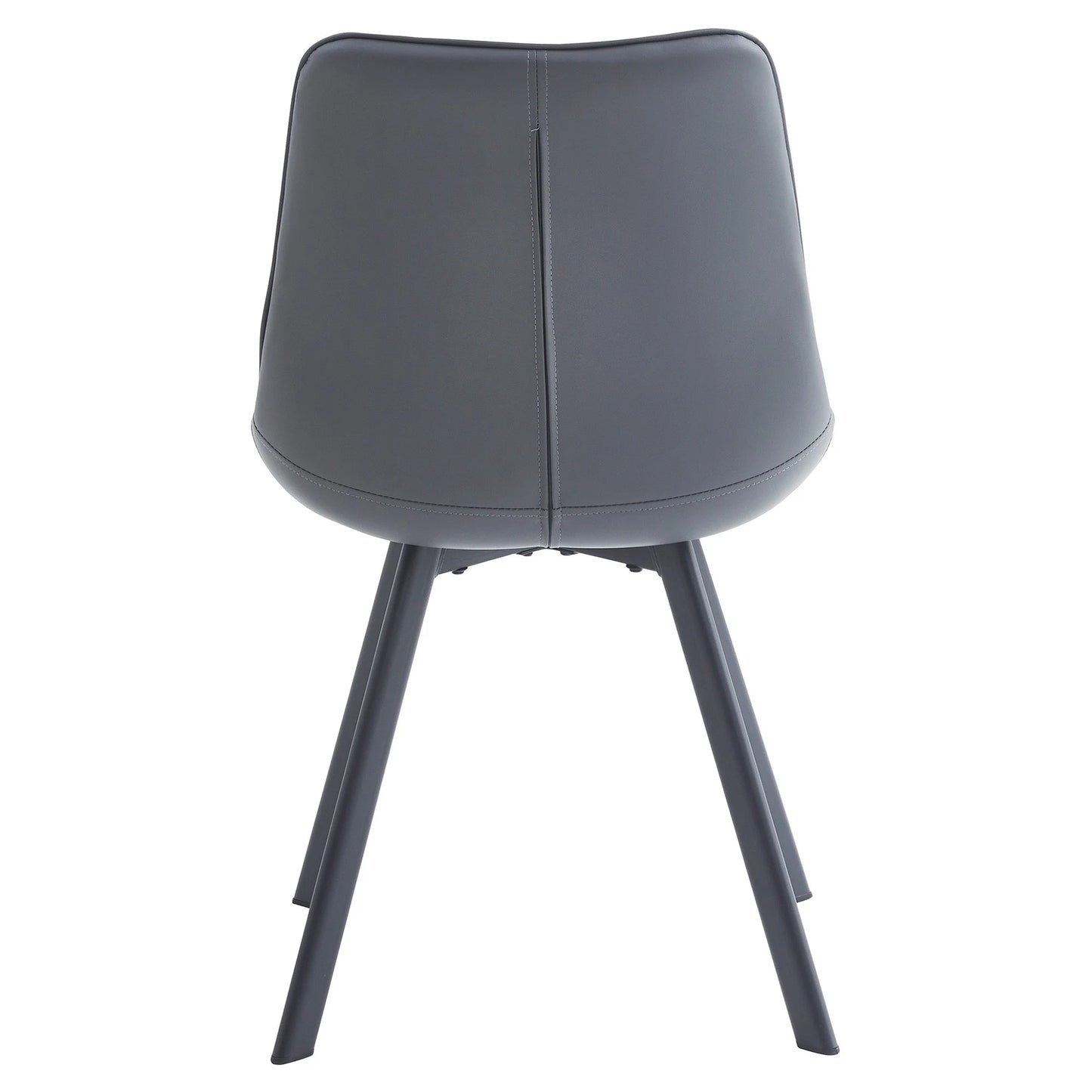 Maverick | Modern Black Dark Grey PU Leather Dining Chairs | Set Of 2 | Dark Grey